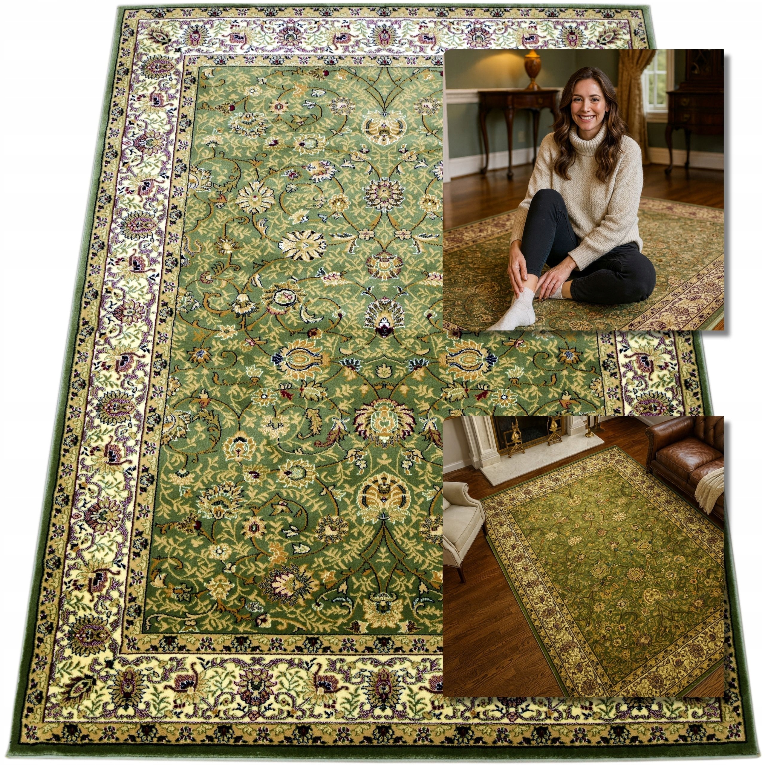 Koberec 150x300 Turecký Zelený Belvedere Koberce Do Obývacího Pokoje Vintage