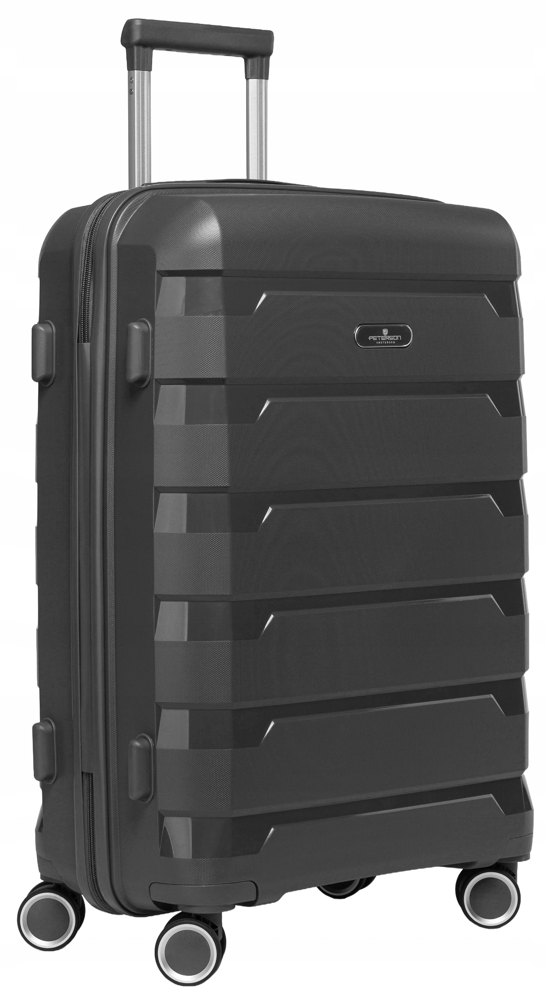 Walizka Peterson polipropylen Ptn HPP-01-W-M-1815 średnia szara