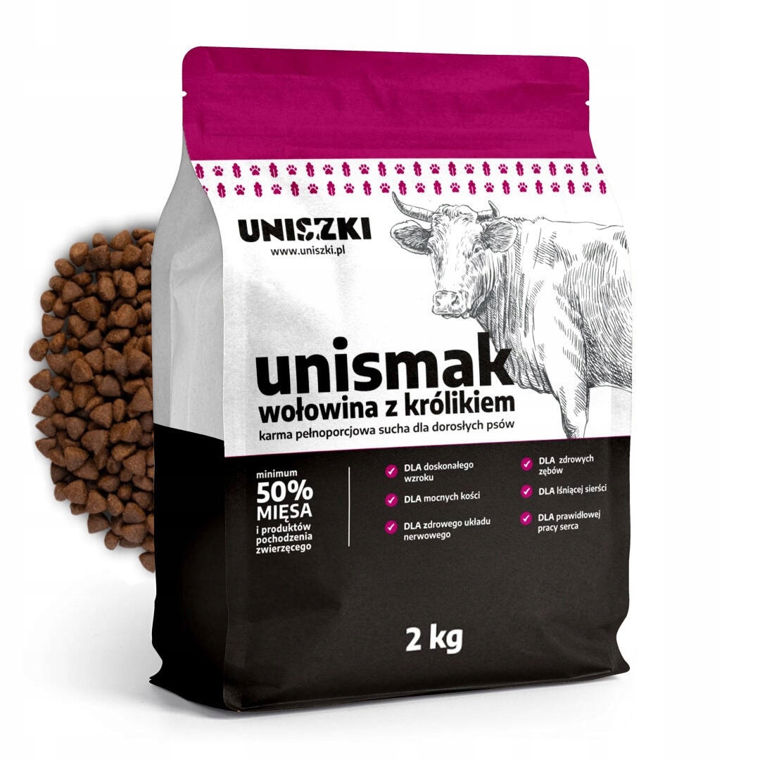 Levně Uniszki Unismak Suché Krmivo pro dospělého psa Hovězí maso s králíkem 2 kg