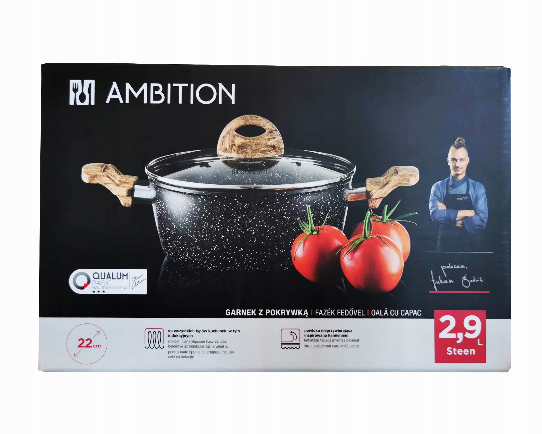 

Ambition Garnek Z Pokrywą 22CM 2,9L Indukcja