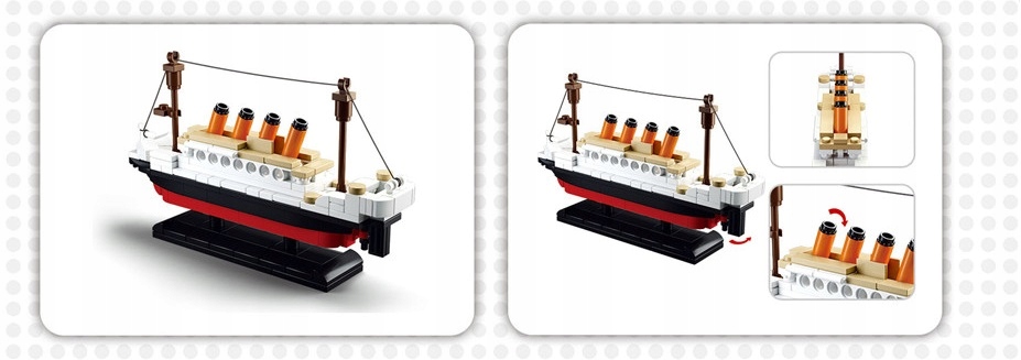KLOCKI SLUBAN STATEK Titanic mały 194 - B0576 Materiał plastik