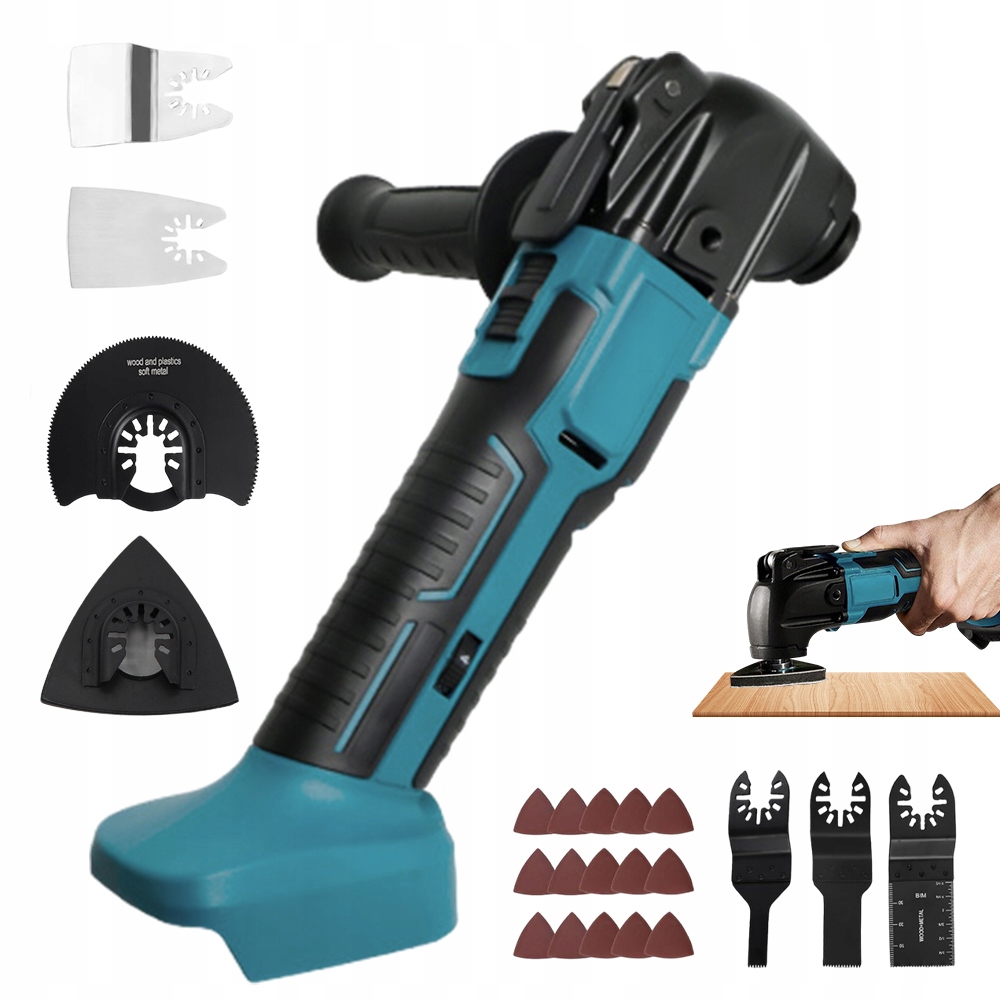 Vibrační Multitool 300W 18V S 22 Příslušenstvím Pro Broušení A Řezání