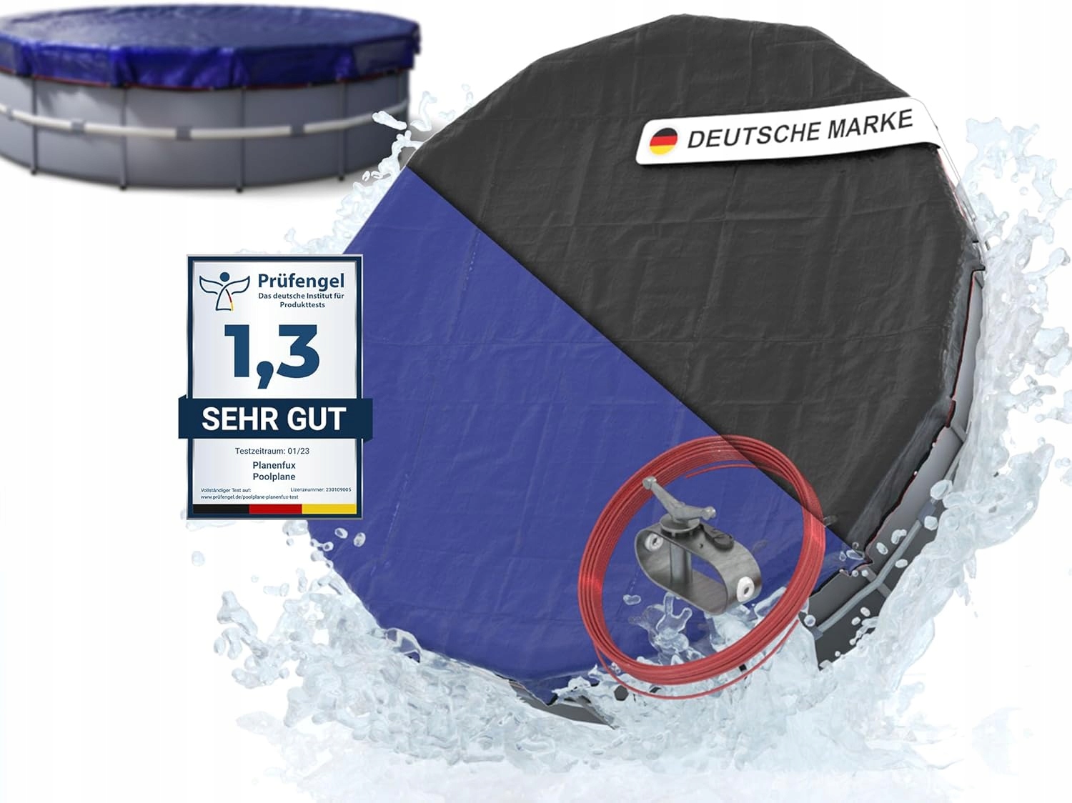 Bazénová krytina Planenfux PP01-BL 420 cm (Round) okrúhla 366 cm 2v1 plachta