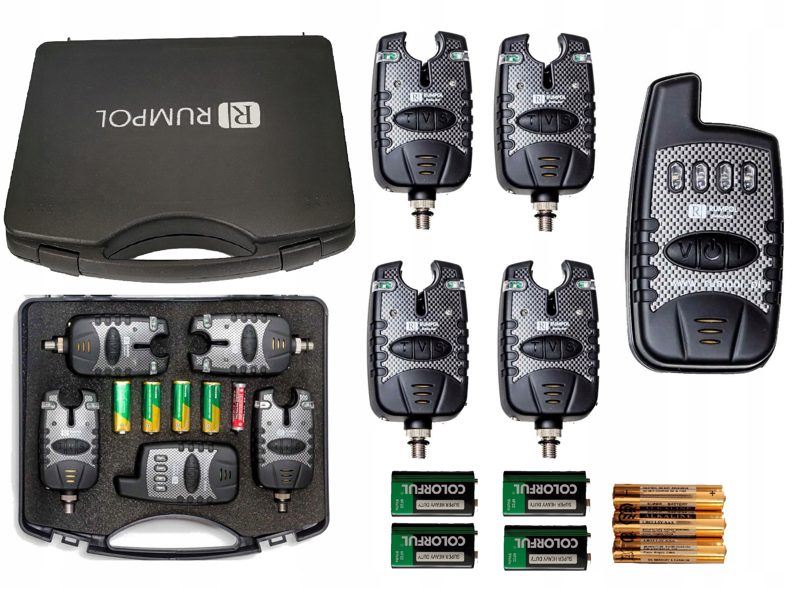 Zestaw 4x Sygnalizator brań Centralka czujnik brań