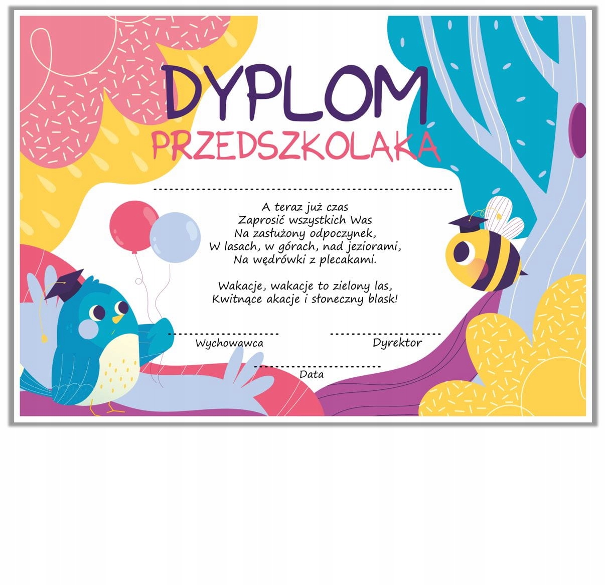 

Dyplom: Przedszkolaka (Wzór 31) format A4
