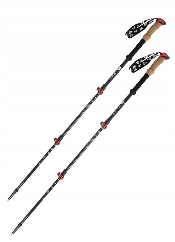 Karbonové trekové hole Adventure Carbon červené Volven