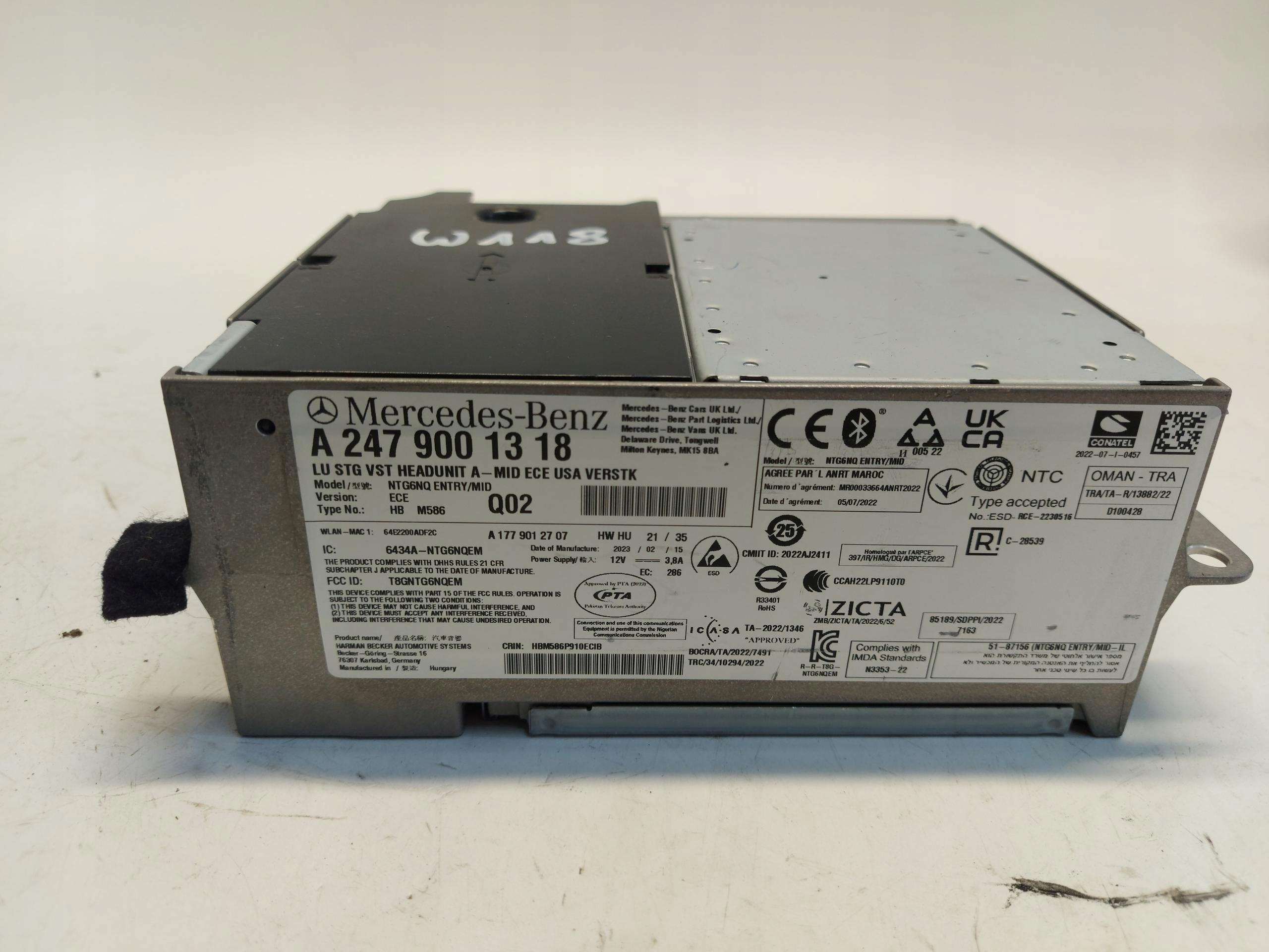 Mercedes CLA w118 2023 module radia navigation devices gps a2479001318