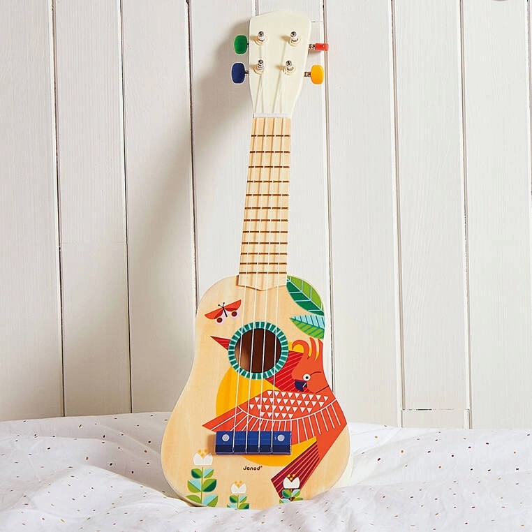 Gitara / Ukulele - drewniany instrument muzyczny dla dzieci 3 lata+, Janod Materiał drewno