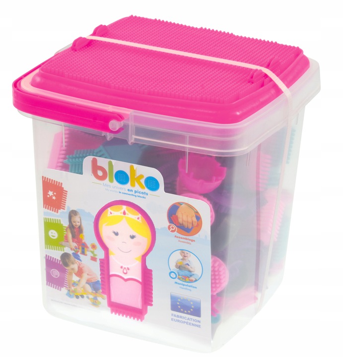 

Klocki Jeżyki 102EL W Wiaderku Mochtoys kolor róż