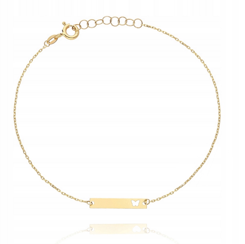 Zlatý náramek s motýlkem PR.585 Gravírování