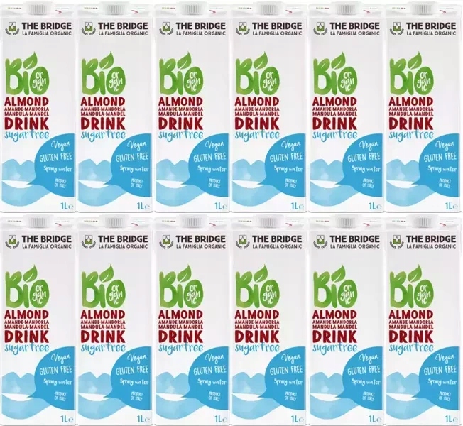 Napój Migdałowy Bez Cukru Bez Glutenu 12x1L The Bridge