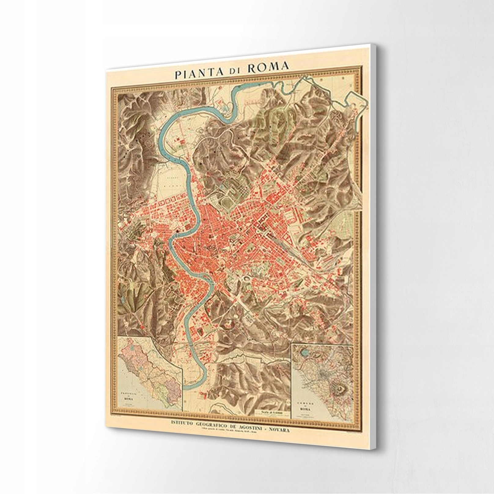 

Druk na płótnie mały Stara mapa Rzym Włochy 40x60