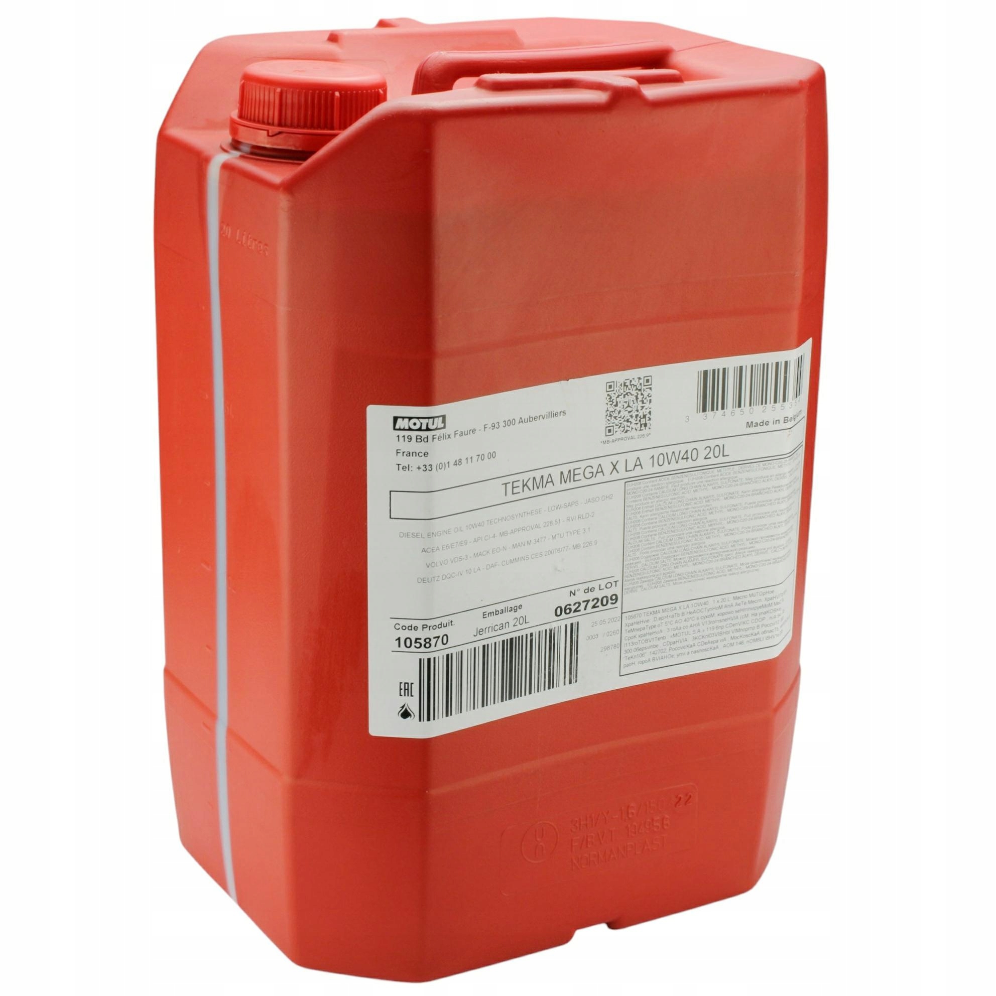 Motorový Olej 10V40 Motul Tekma X La 20 L