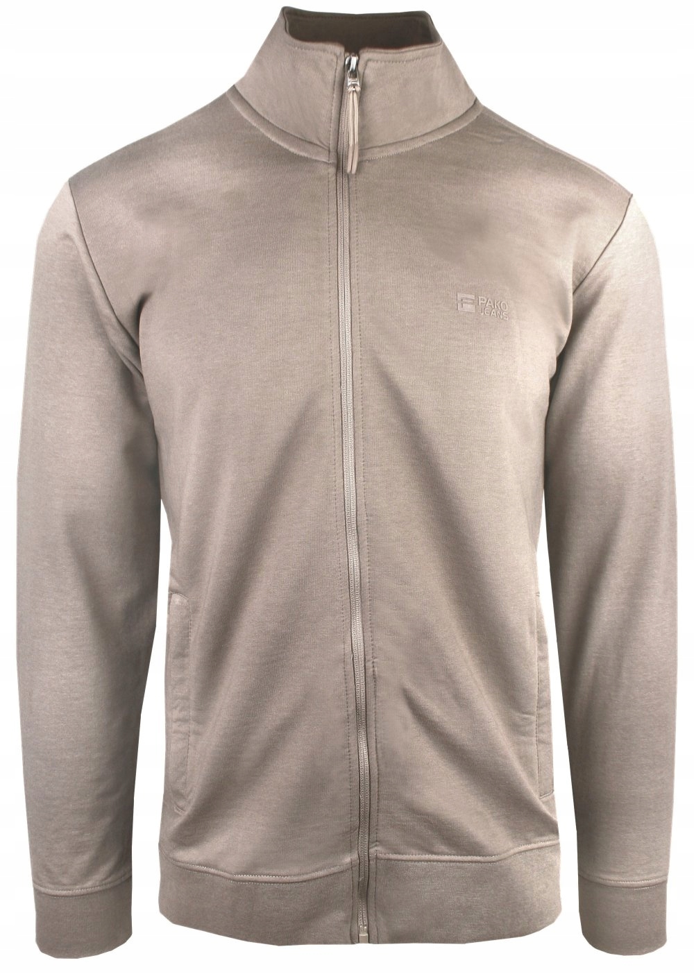 Lehká mikina na zip s vysokým límcem Pako Jeans béžová XXL