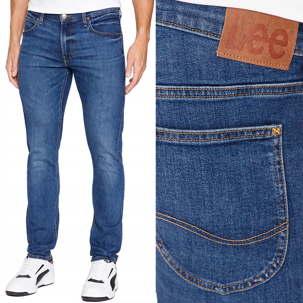 Lee Luke slim Worn In Džins silně zúžené tmavé džínové kalhoty W30 L34