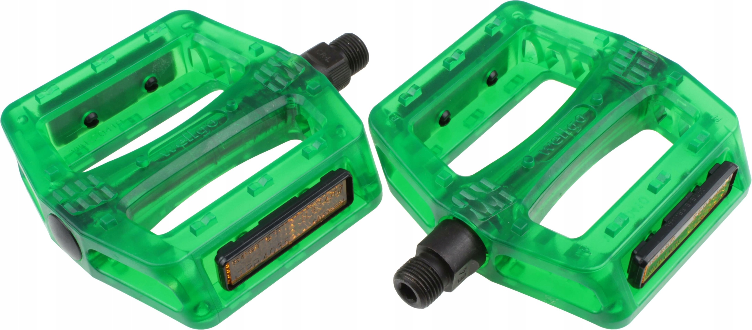 PEDAŁY WELLGO B107P BMX 9/16x20 TRANSP LEMON GREEN