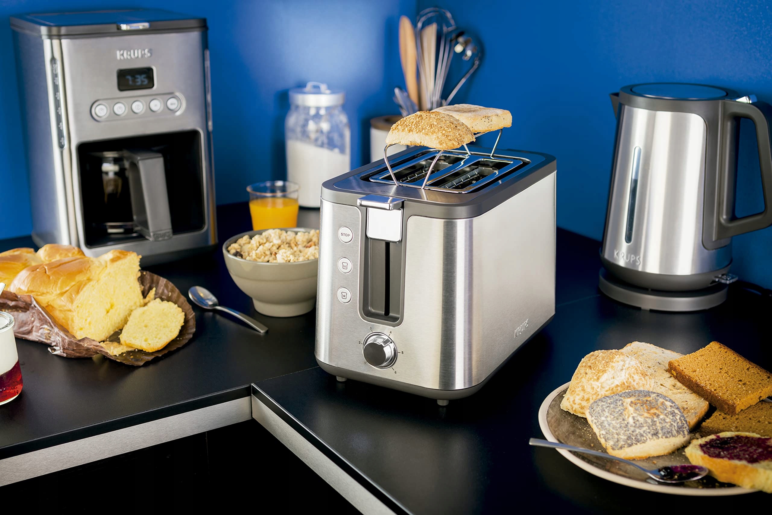 KRUPS KH442D Toster Premium 2 Kromki 850W Srebrny Czarny — miniatura 7