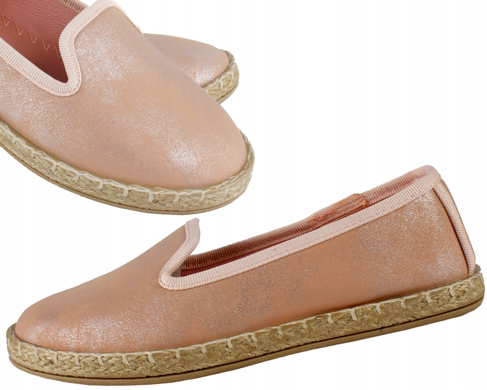 

Różowe puder Espadryle trampki beżowe mieniące 33