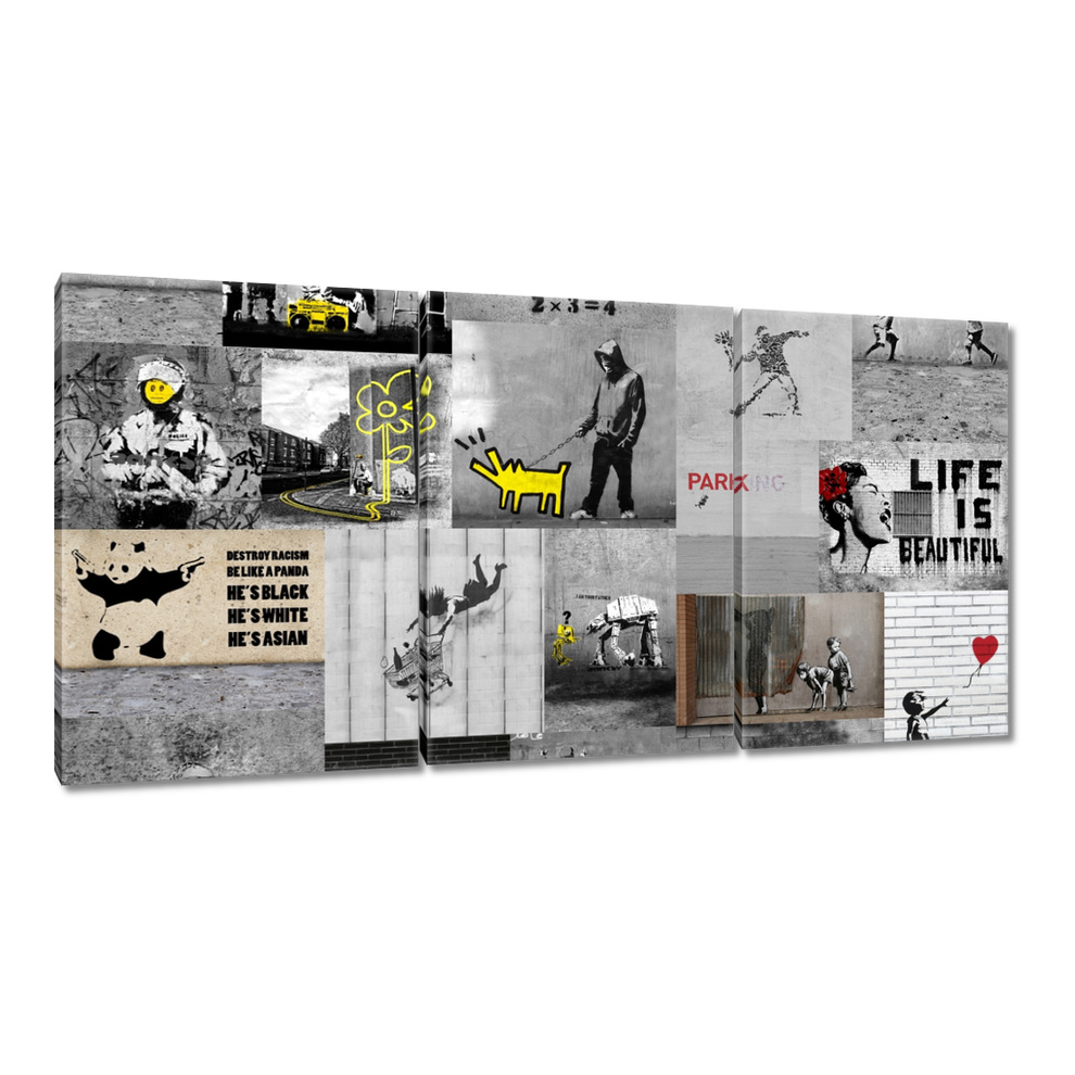 

Obraz 180x90 Mix Kolaż Collage Banksy
