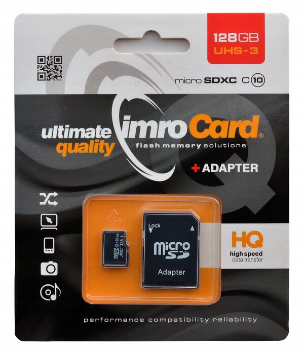 Karta pamięci 128 gb Sd micro z adapterem