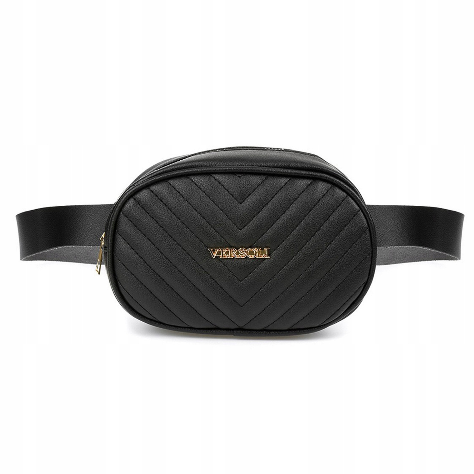 

Nerka saszetka biodrówka pikowana na pasku Czarna