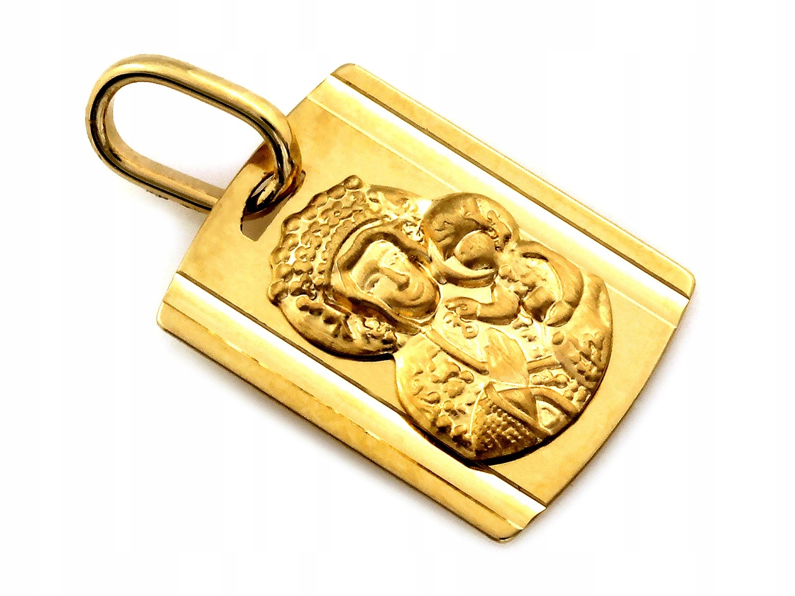 Přívěsek zlatý medailon Panna Maria Čenstochovská 585 plech s Pannou Marií