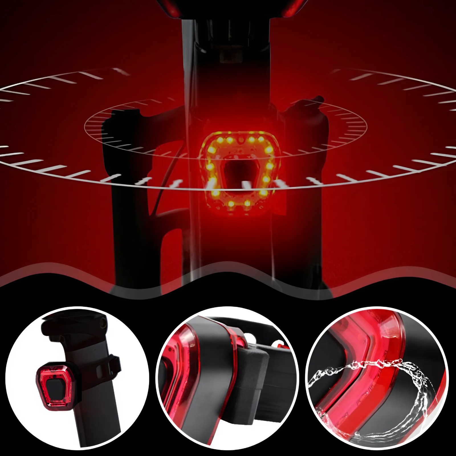 LAMPKA ROWEROWA TYLNA LED NA ROWER ŚWIATŁO CZERWONE MOCNE TYŁ AKU USB Kod producenta QB701-RED