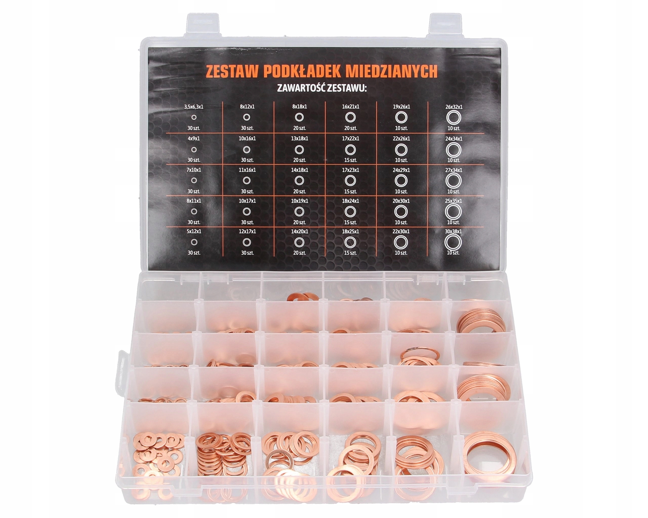 měděné podložky sada 580ks Teger