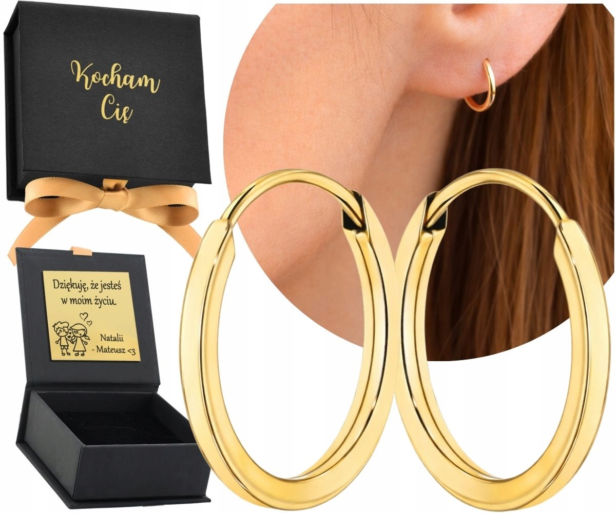 Zlaté Náušnice Kolečka Zlato Kreol 585 1Cm 10Mm Gravírování Dárek s certifikátem