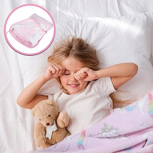 PODRÓŻNA PODUSZKA LUB KOC JEDNOROŻEC Kształt prostokątny