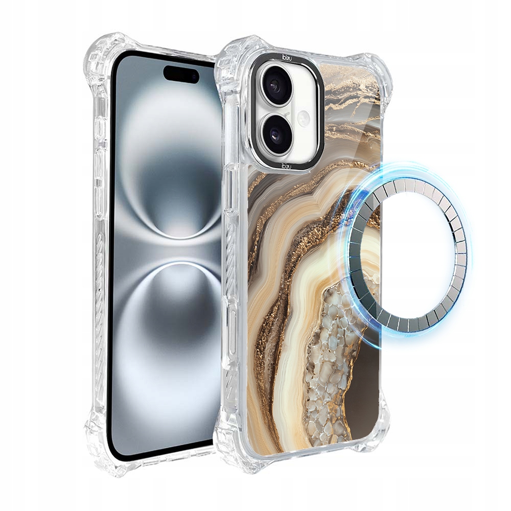 Pouzdro pro iPhone 16 Plus Ibizu DropGuard Ultra s MagSafe, medový achát