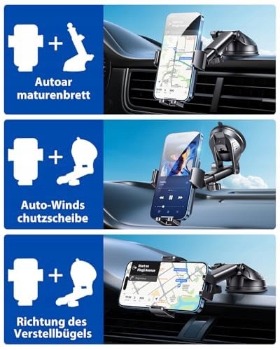 BIPOPIBO Uchwyt Samochodowy Do Telefonu Uniwersalny 360° iPhone Android — miniatura 6