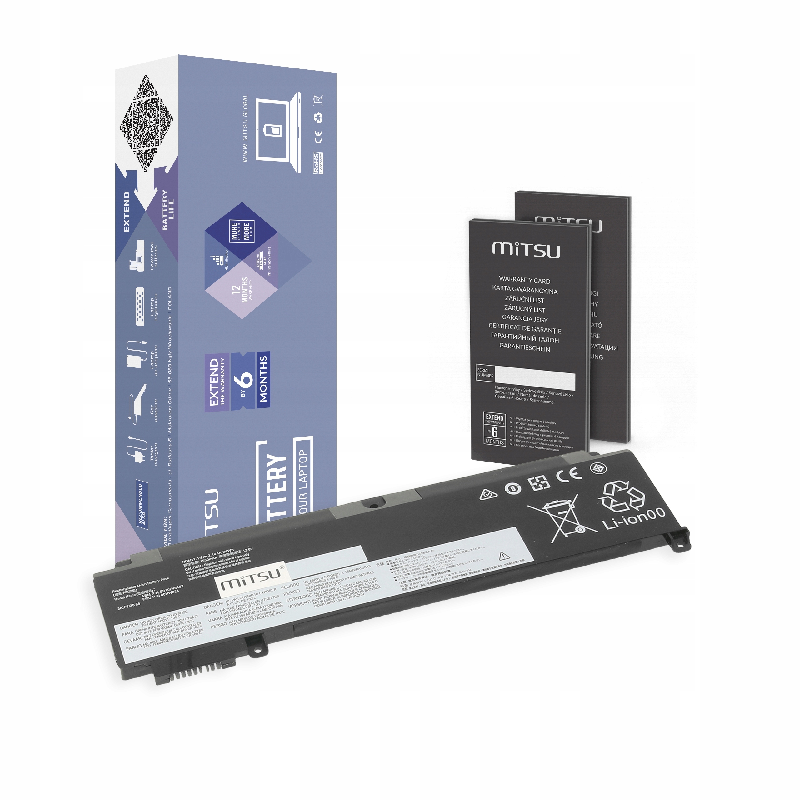 

Bateria do Lenovo Thinkpad T460s, T470s przednia