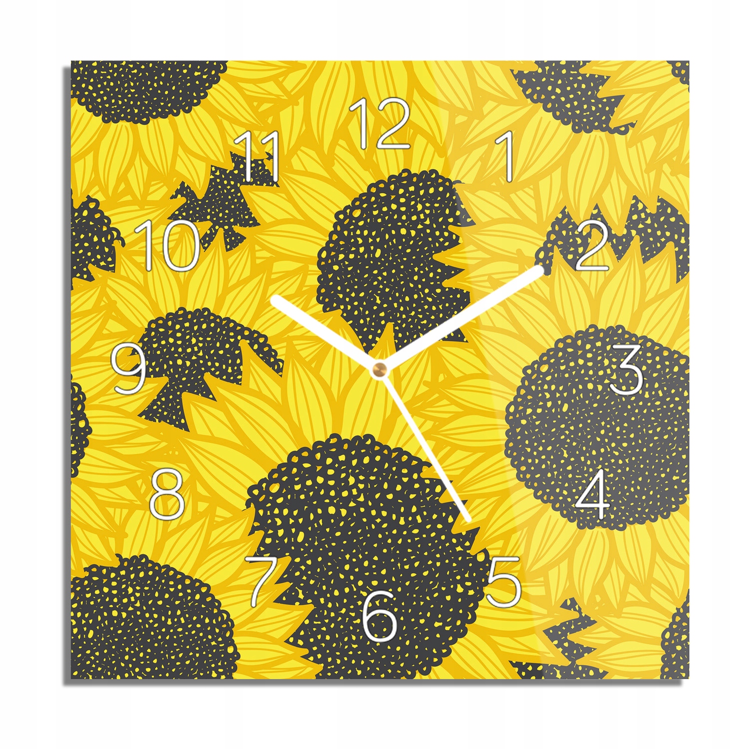 

Słoneczniki grafika zegar na szkle 30x30 z foto