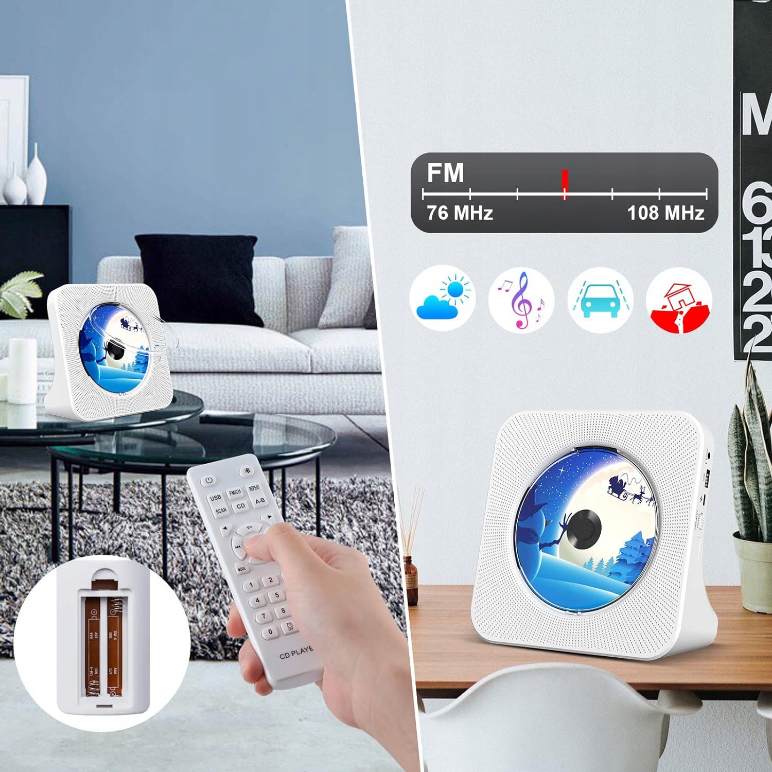 ODTWARZACZ CD BLUETOOTH Z GŁOŚNIKAMI, ODTWARZACZ CD PRZENOŚNY GŁOŚNIK HI-FI Rodzaj brak informacji