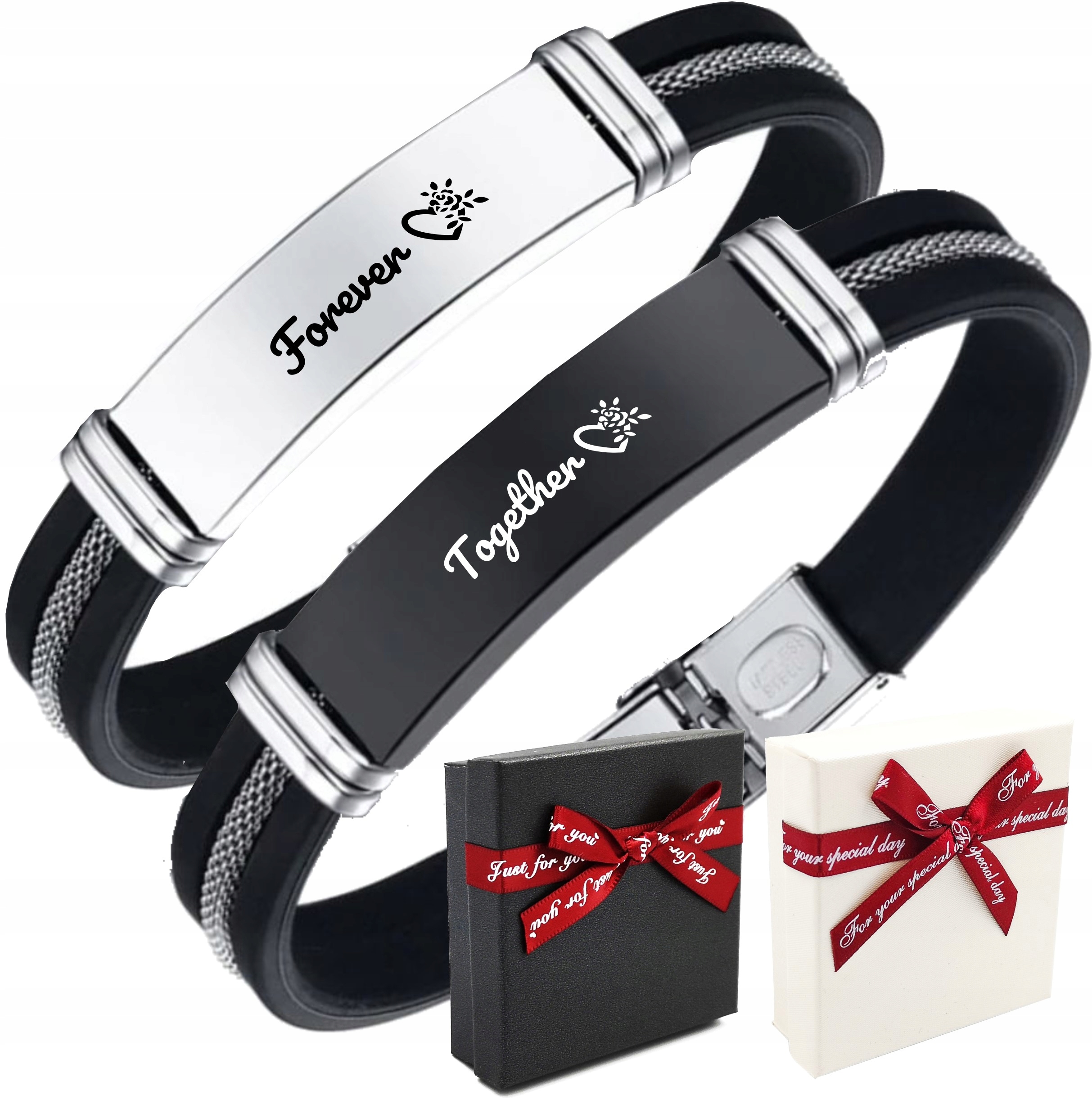 Bransoletki Pary Zakochanych z Grawerem Walentynki