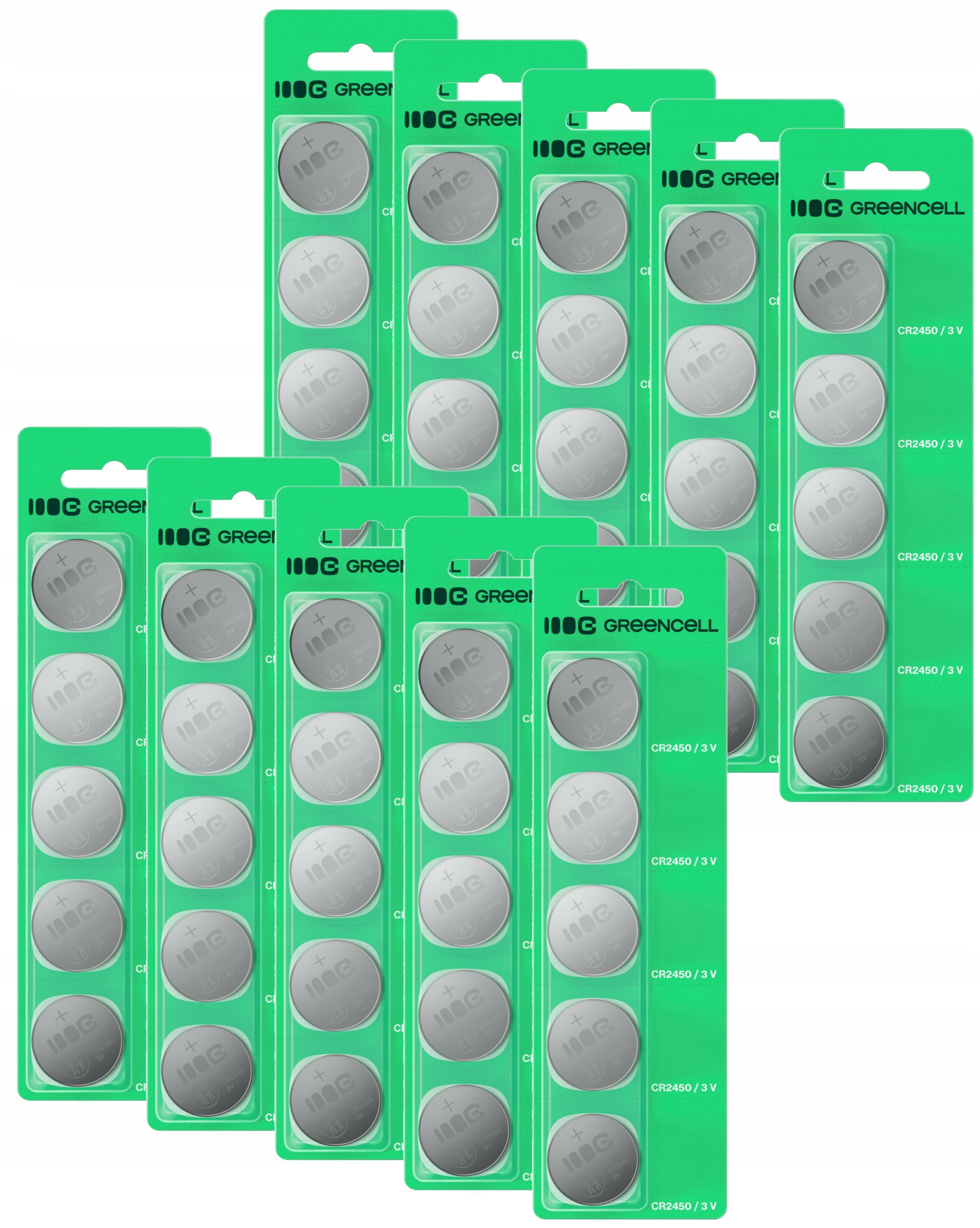 Greencell Lithiové Baterie CR2450 3V 600MAH 5 Ks Pro Dálkové Ovládání Hodinek