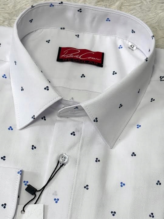 Roberto Cossini pánská košile Regular bílá vzor s dlouhým rukávem 44 188/194 14/1