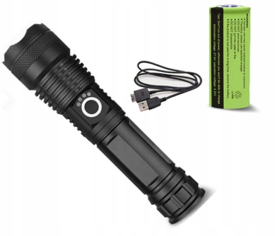 

Latarka Taktyczna Mocna Led XHP50 Zoom Usb Mta