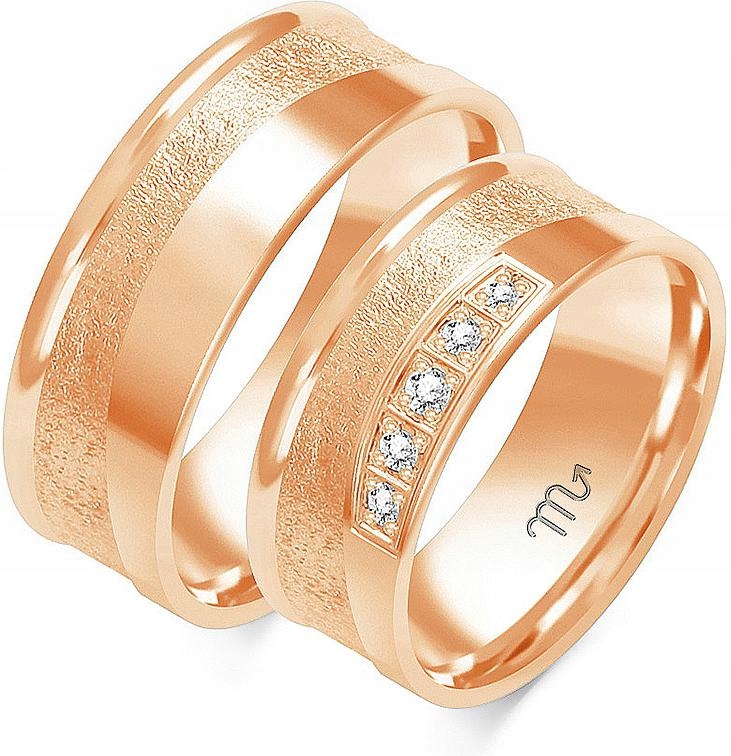 Růžové zlaté jemné snubní prsteny 14K 585 vel. 14 15 16 – jedinečná kolekce svatba