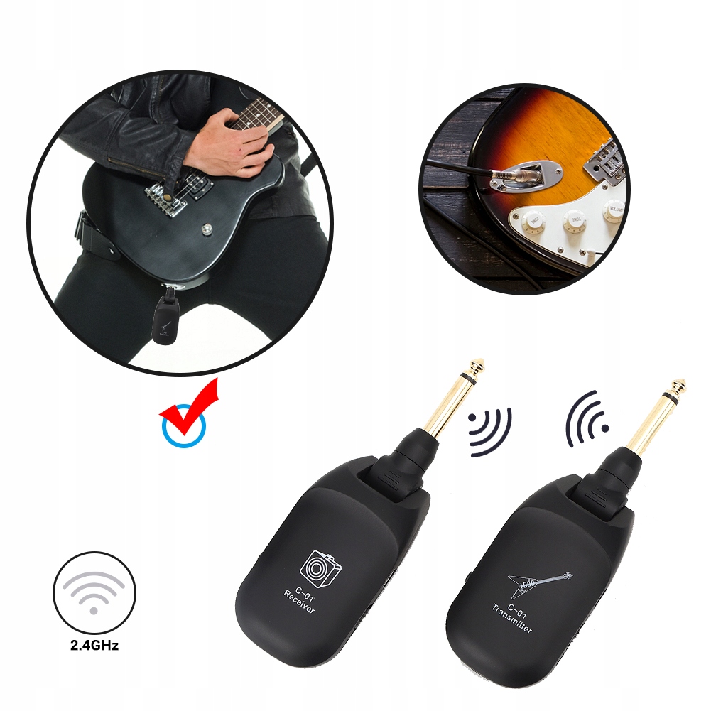 Bezdrátový Přijímač Pro Kytaru 2,4 Ghz Pickup 20HZ-20KHZ 3,7V 600MAH