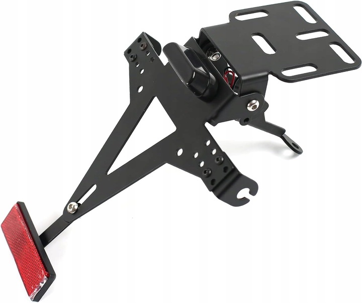 UCHWYT NA TABLICĘ REJESTRACYJNĄ MOTOCYKLOWĄ Z ODBLASKIEM REGULOWANY KĄT