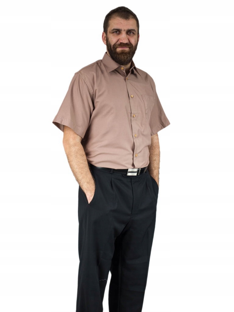 

39/40 Koszula męska krótki rękaw karmelowa bawełna