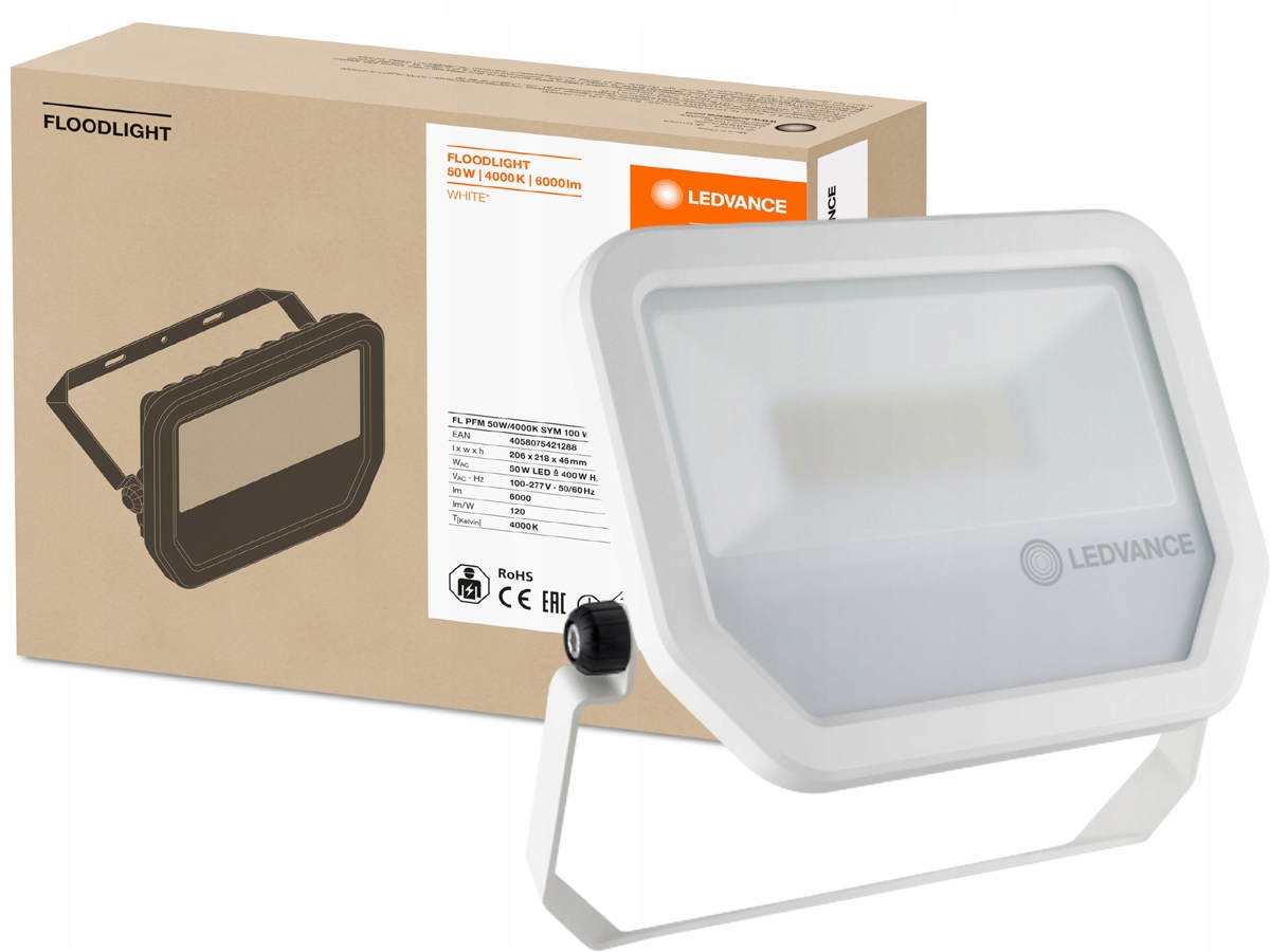 

Reflektor naświetlacz Led 50W 4000K biały 6000lm