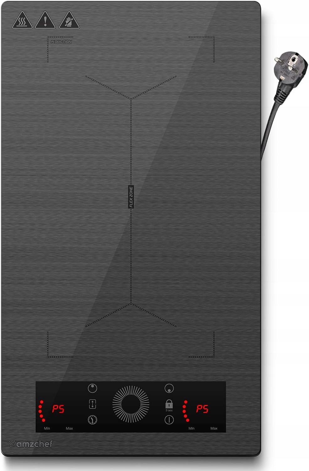 Amzchef płyta indukcyjna 2 palniki 3300W Flex Zone 9 poziomów