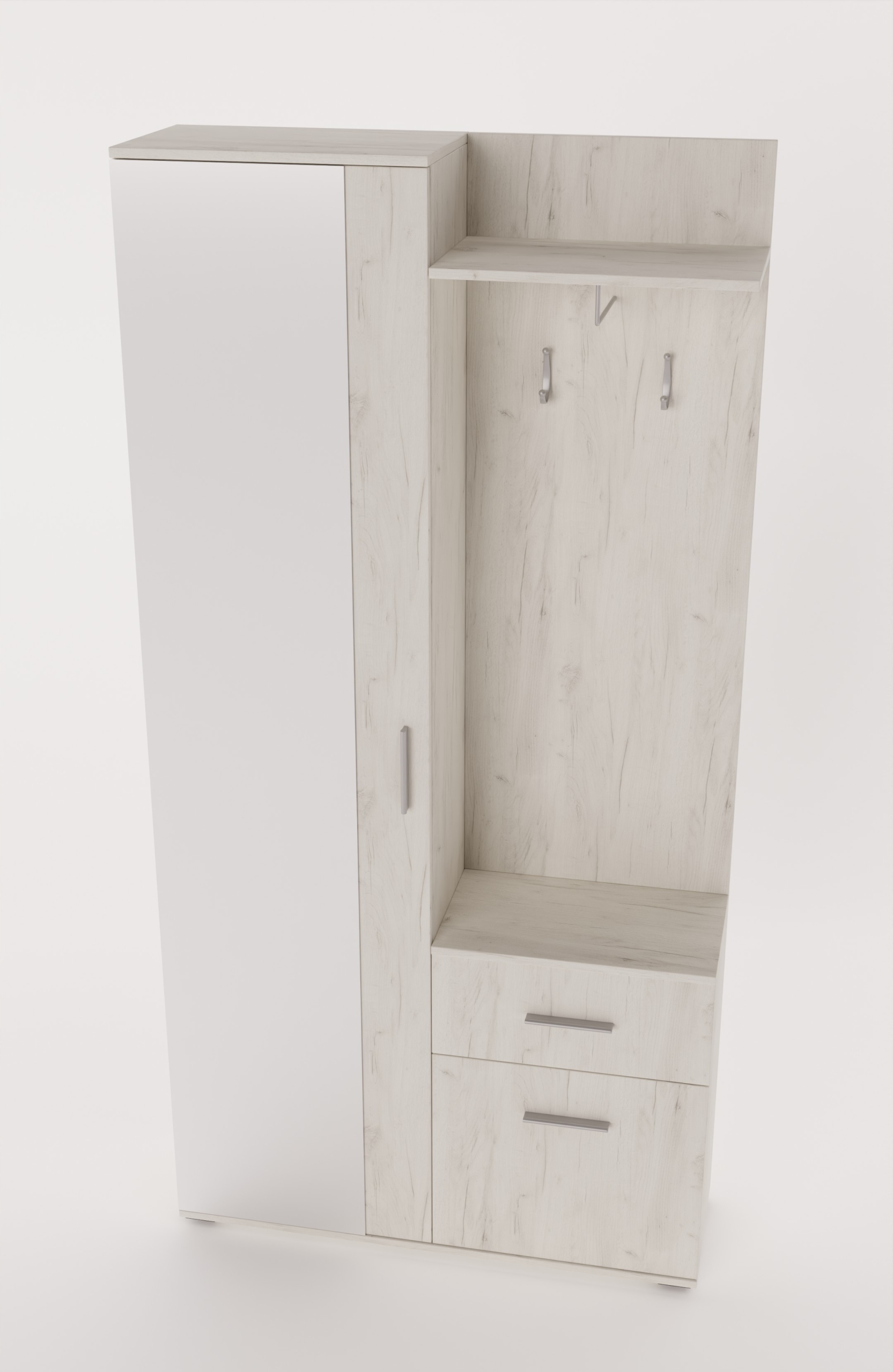 

Pojemna wąska garderoba Nowy Kolor Kraft Biały Lux