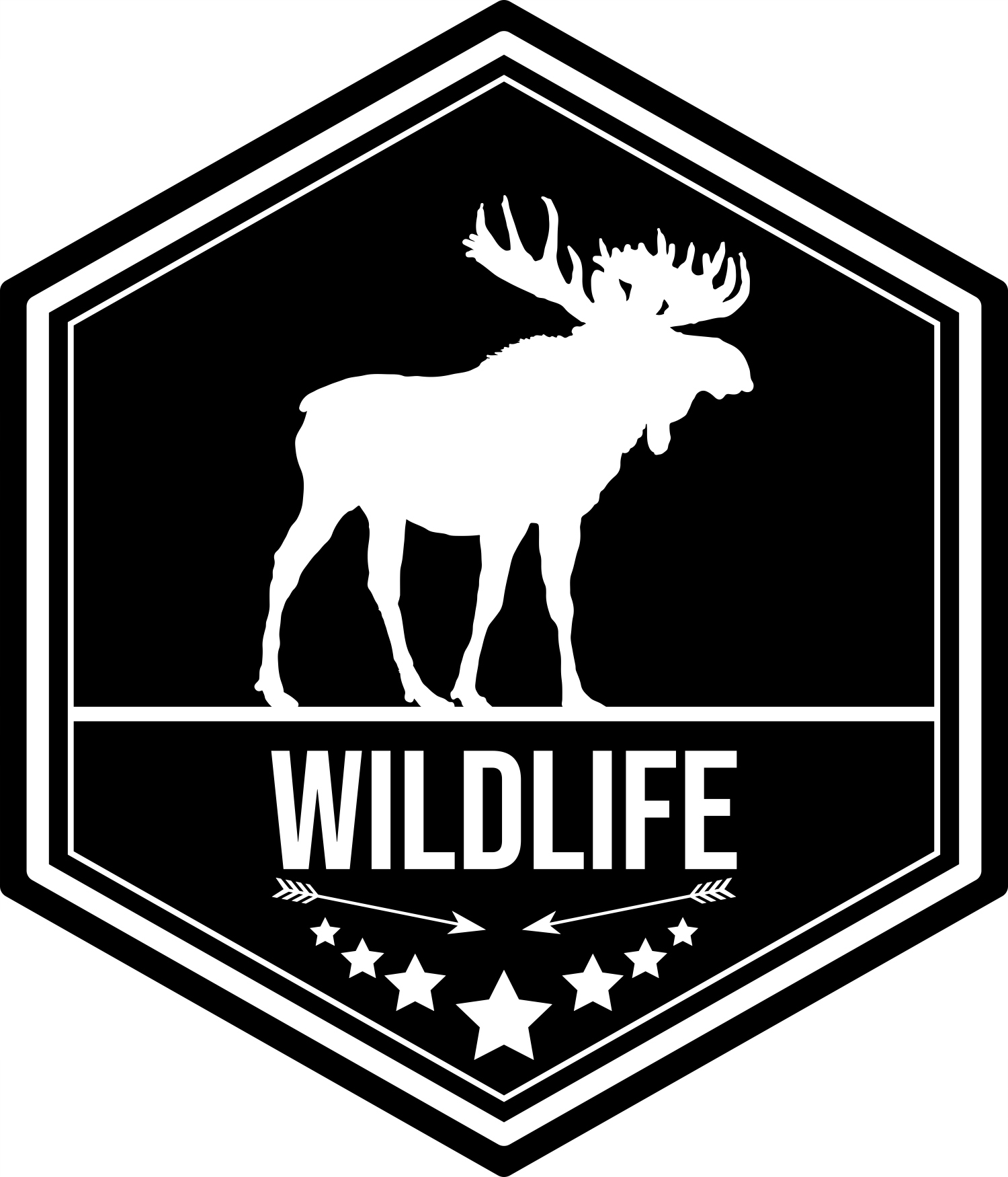 

Naklejka auto Łoś przyczepę Sześciokąt kamper 35cm