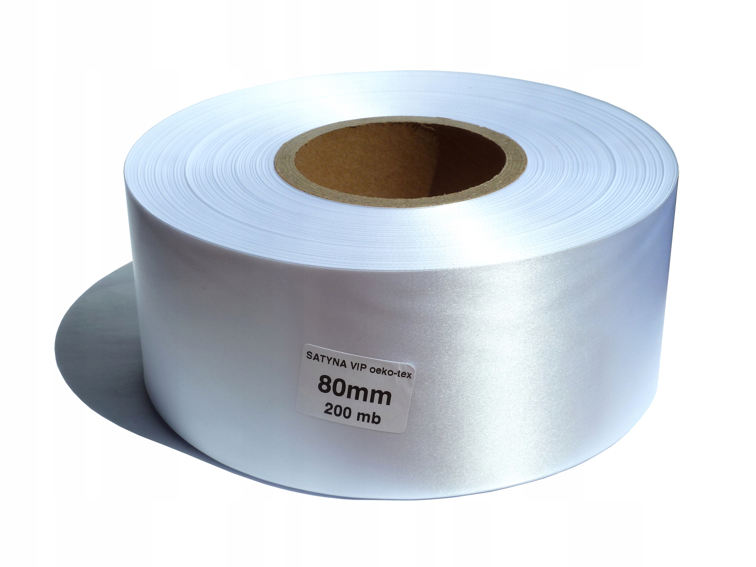 Satén Bílá Vip páska Eko 80 mm/200 m, všivka s visačkou