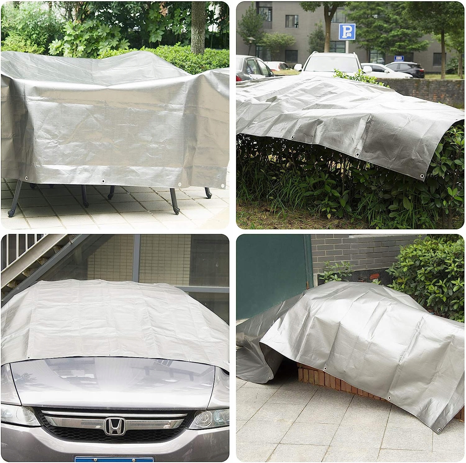 PLANDEKA GRUBA MOCNA PŁACHTA MROZOODPORNA 4X6M UV+ WZMACNIANA NA TARAS 6X4M Stan opakowania oryginalne