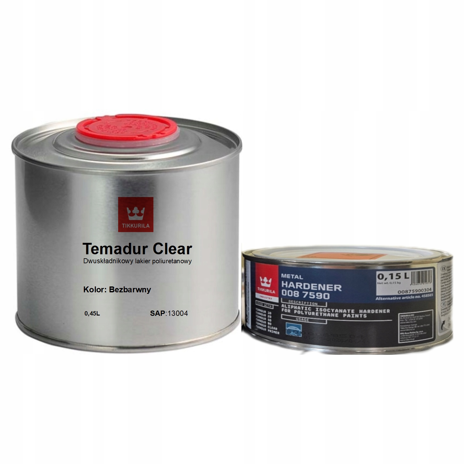 Tikkurila Temadur Clear 0,6L Lakier poliuretanowy [Metal Beton]
